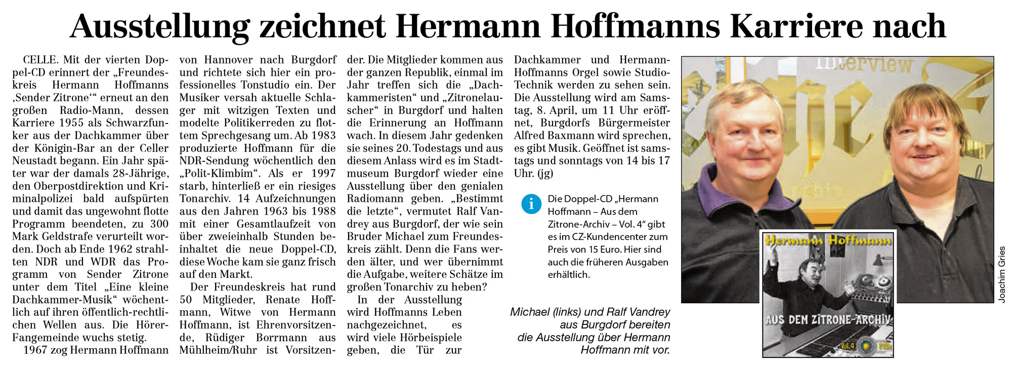 Hazlo pesado hermosa Barcelona Presseartikel - Freundeskreis Hermann Hoffmanns »Sender Zitrone« e. V.